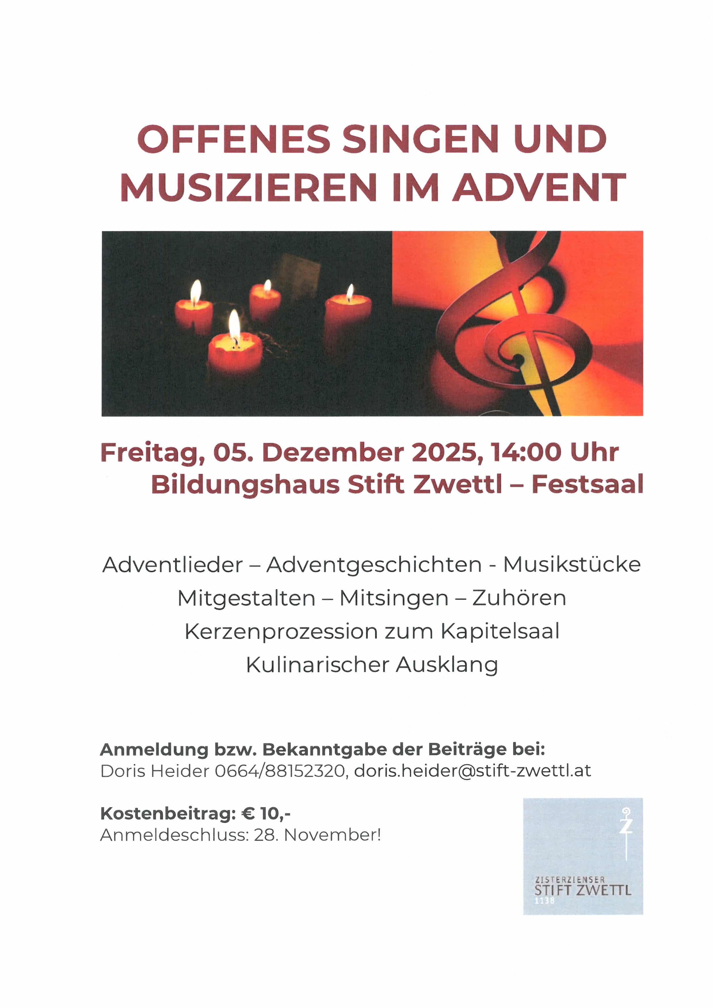 Offenes Singen und Musizieren im Advent